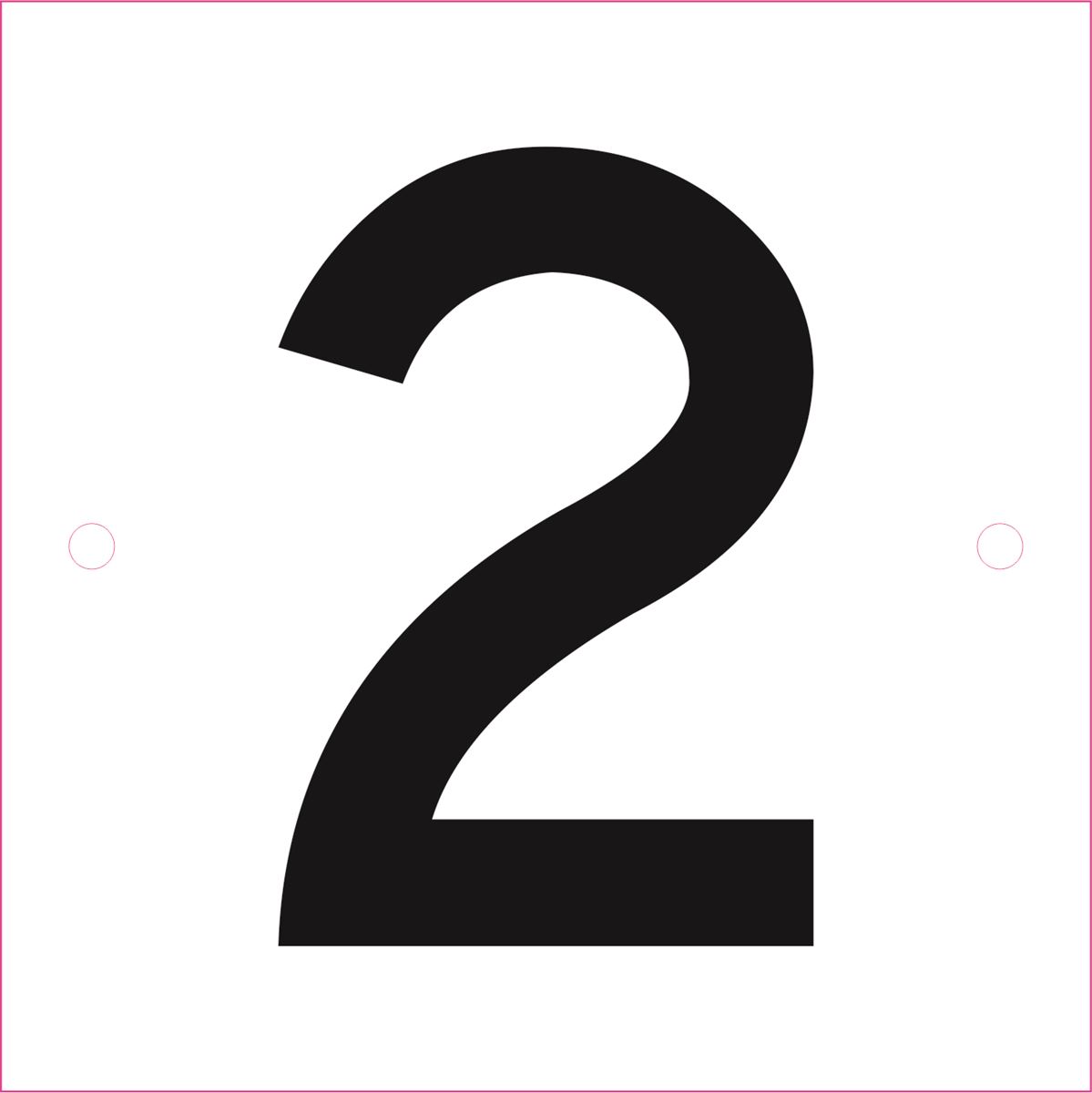 NEN Huisnummer met 1 teken 120 x 120 mm