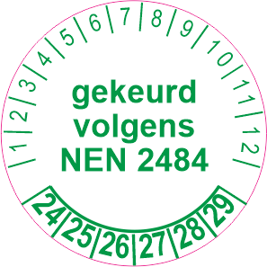 Keurstickers NEN 2484 / diam 25 mm