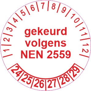 Keurstickers NEN 2559 / diam 25 mm_