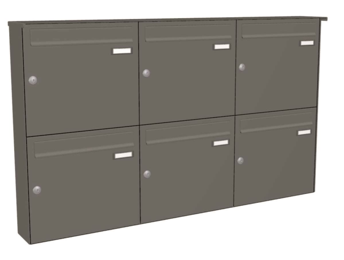 Wandopbouw brievenbussen 6 stuks